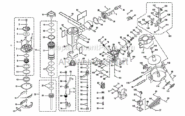 Ridgid R175RNE Coil Roofing Nailer Page A Diagram