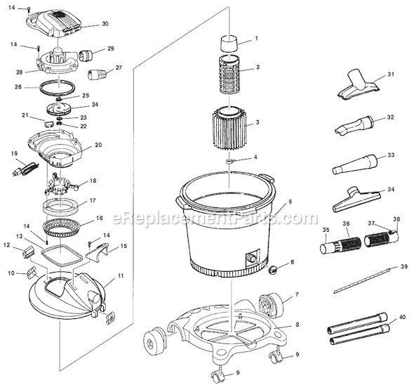 Ridgid WD1660 Wet/Dry Vacuum Page A Diagram