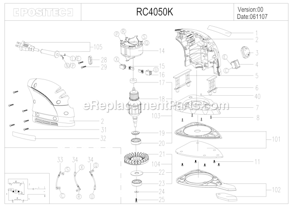 Rockwell RC4050K Corner Sander Page A Diagram