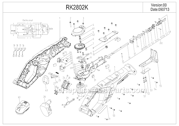 Rockwell RK2802K Reciprocating Saw Page A Diagram