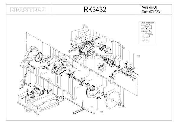 Rockwell RK3432K 7 1/4" 15 Amp Contractor Circular Saw Page A Diagram