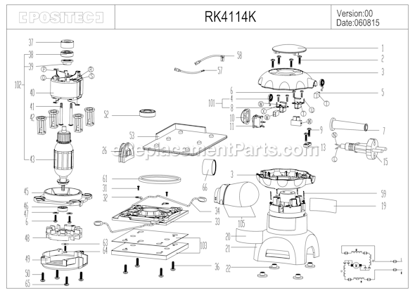 Rockwell RK4114K Palm Sander Page A Diagram