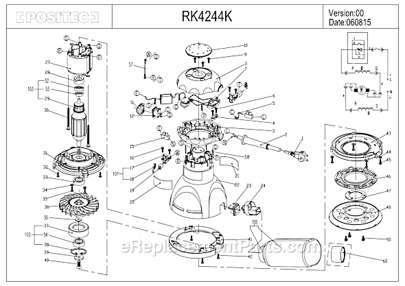 Rockwell RK4244K 5-Inch Variable Speed Random Orbit Sander Page A Diagram