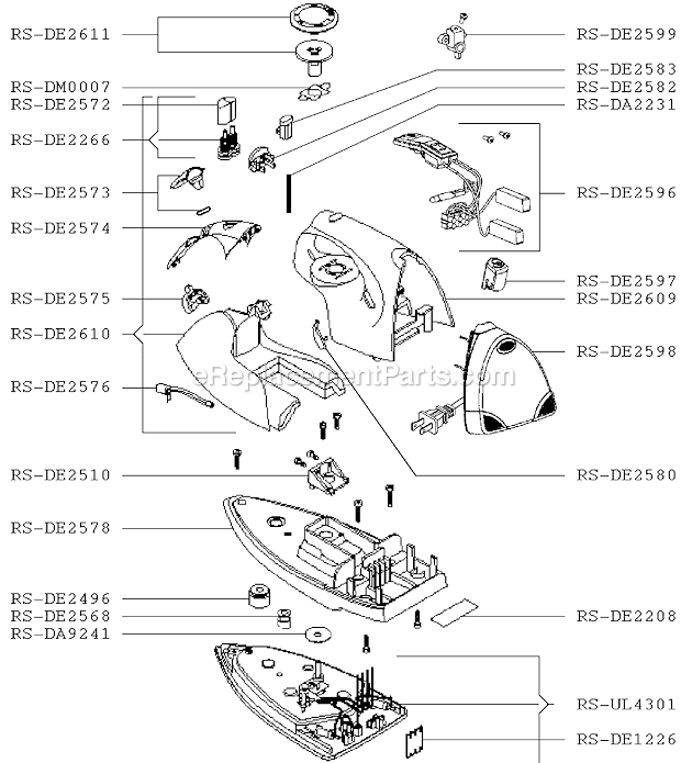 Rowenta DE480 Aqua Clip Iron Page A Diagram