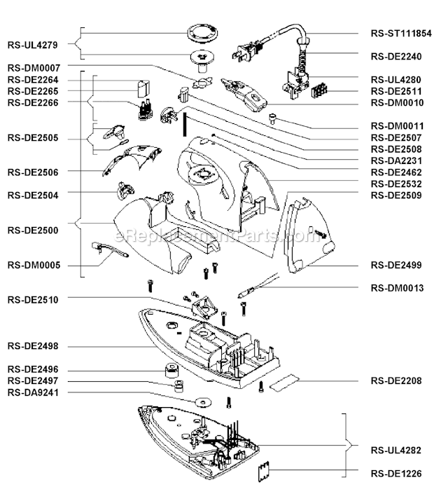 Rowenta DE493 Aqua Clip Iron Page A Diagram