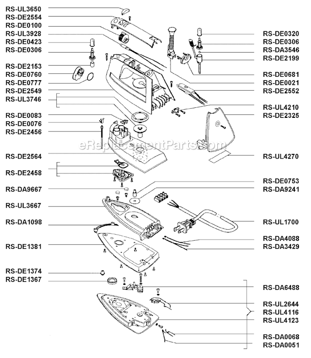 Rowenta DE833D Professional Iron Page A Diagram