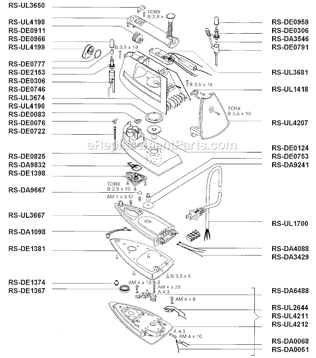 Rowenta DE85.1A Professional Iron Page A Diagram