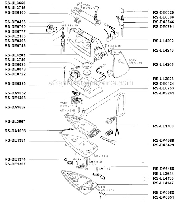Rowenta DE86.1B Professional Iron Page A Diagram