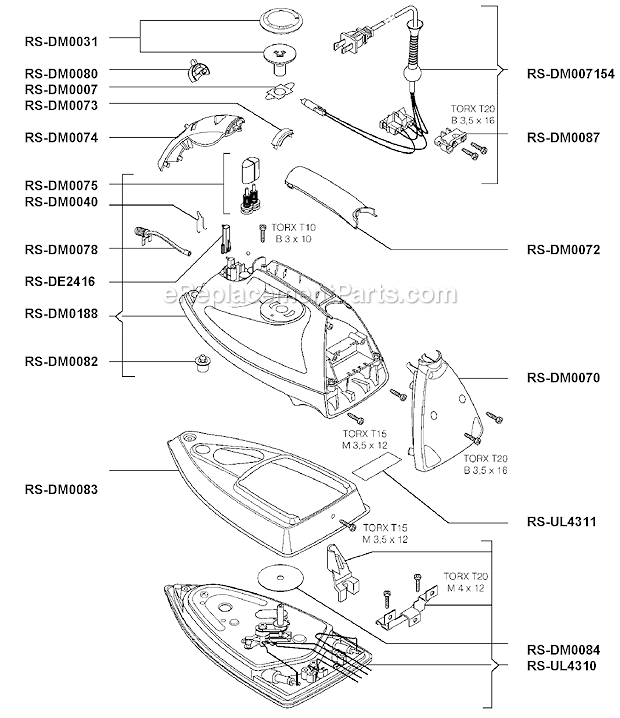 Rowenta DM886 Professional Luxe Iron Page A Diagram