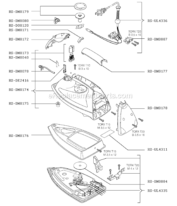 Rowenta DM895U5 Professional Luxe Iron Page A Diagram