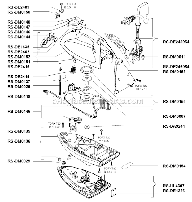 Rowenta DM991G Professional Laser Iron Page A Diagram
