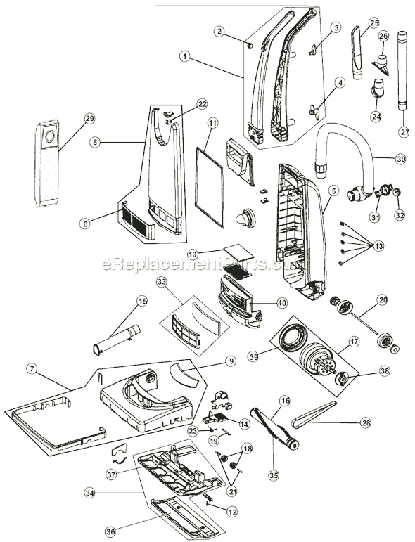 Royal RY7200 Protege 7200 Upright Vacuum Page A Diagram