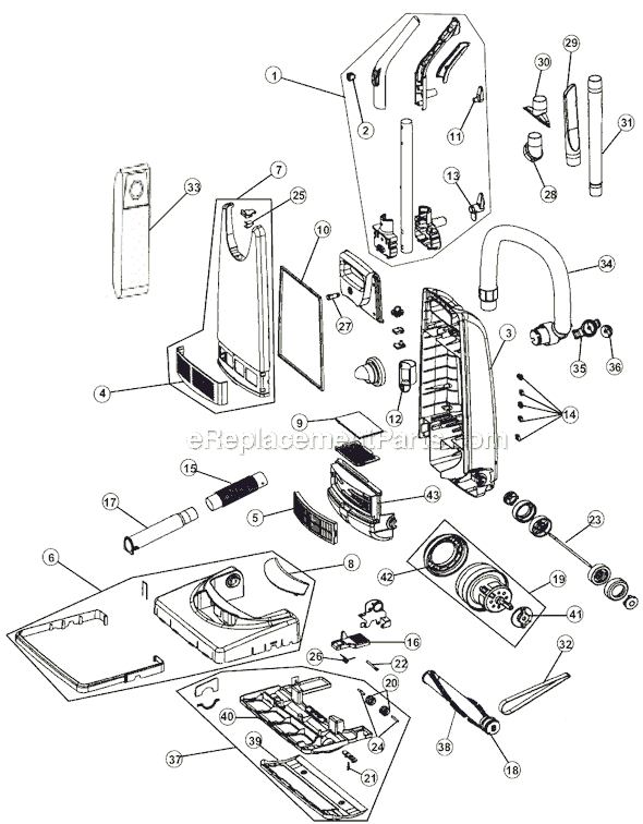 Royal RY7300 Protege 7300 Upright Vacuum Page A Diagram