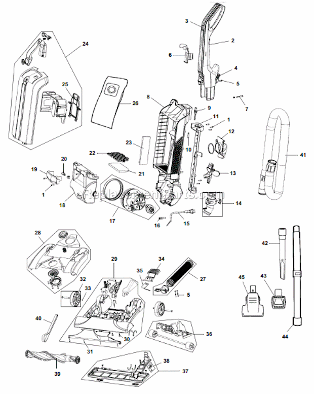 Royal UR30090 Upright Vacuum Page A Diagram