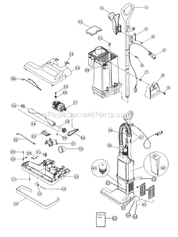 Sanitaire SC6600A Commercial Upright Vacuum Page A Diagram