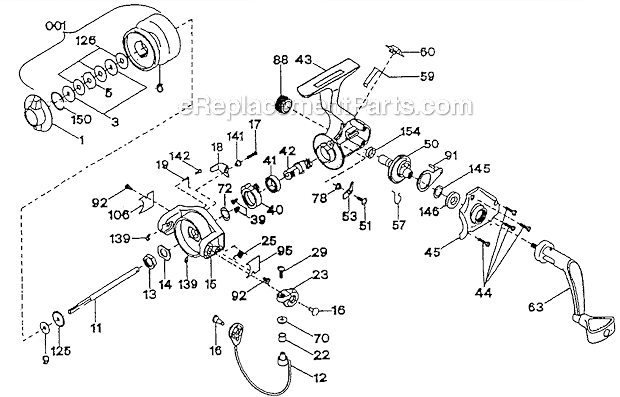 Shakespeare 2500ULX Alpha Ultralight Reel Page A Diagram