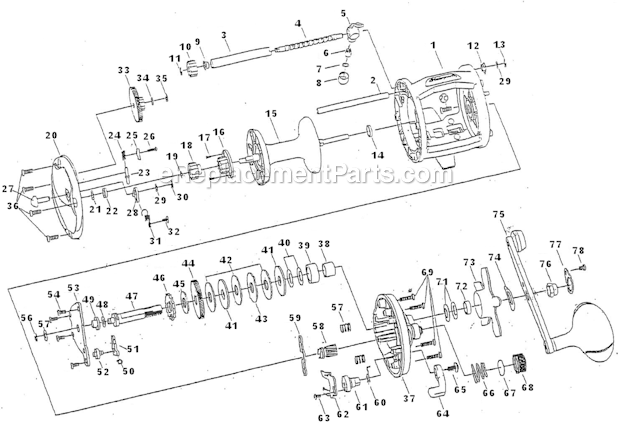 Shakespeare AR20GR Arsenal Reel Page A Diagram