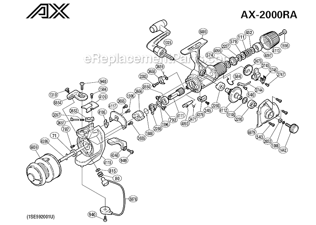 Shimano AX2000RA Spinning AX Page A Diagram