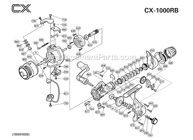 Shimano CX1000RB Spinning Reel CX Page A Diagram