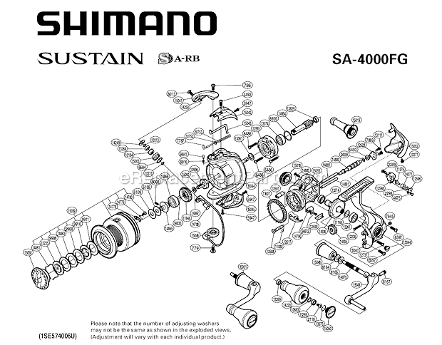 Shimano SA4000FG Sprinning Reel Sustain Fg Page A Diagram