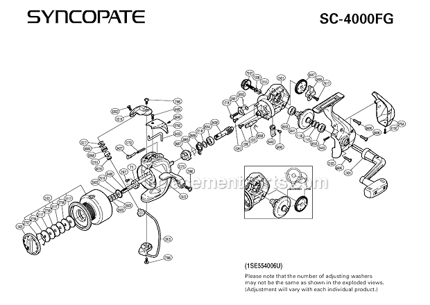 Shimano SC-4000FG Syncopate Spinning Reel Page A Diagram