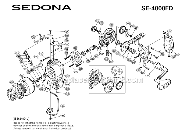 Shimano SE-4000FD Sedona Spinning Reel Page A Diagram