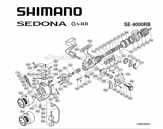 Shimano SE4000RB Sprinning Reel Sedona Page A Diagram