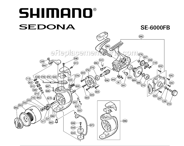 Shimano SE6000FB Sprinning Reel Sedona Page A Diagram