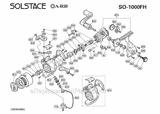 Shimano SO-1000FH Solstace Spinning Reel Page A Diagram
