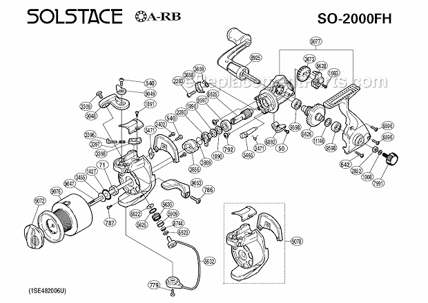 Shimano SO-2000FH Solstace Spinning Reel Page A Diagram