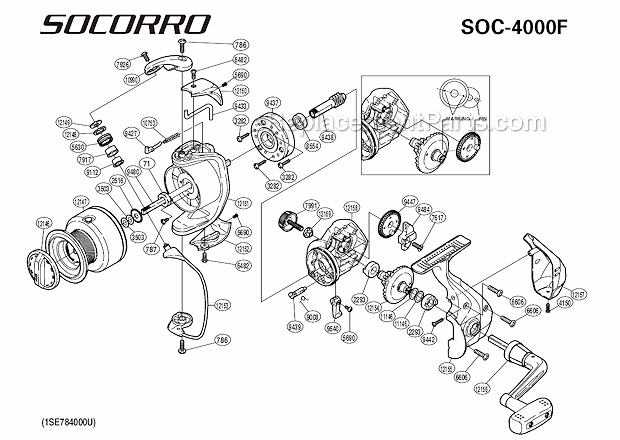 Shimano SOC-4000F Socorro Spinning Reel Page A Diagram