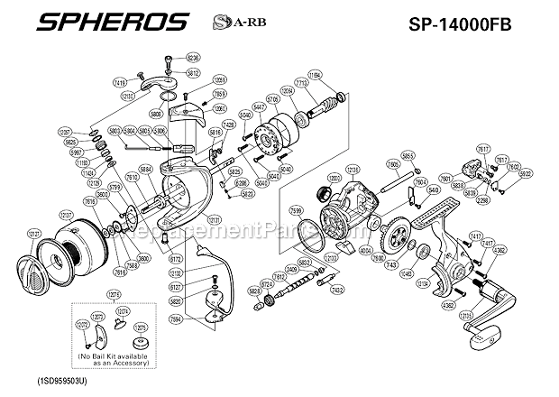 Shimano SP-14000FB Spheros Spinning Reel Page A Diagram