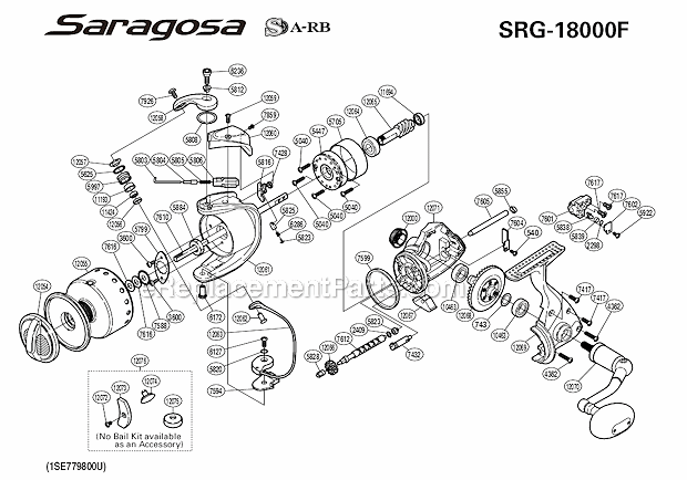 Shimano SRG-18000F Saragosa Spinning Reel Page A Diagram