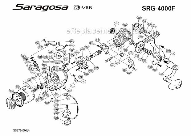 Shimano SRG-4000F Saragosa Spinning Reel Page A Diagram