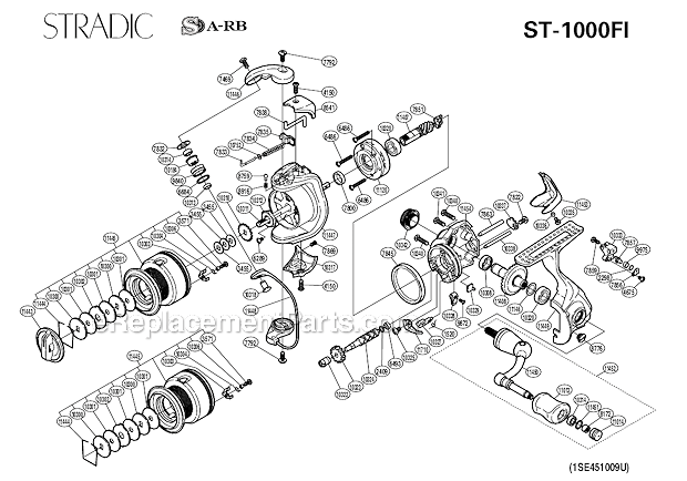 Shimano ST-1000FI Stradic Spinning Reel Page A Diagram