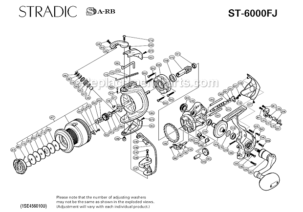 Shimano ST-6000FJ Stradic Spinning Reel Page A Diagram