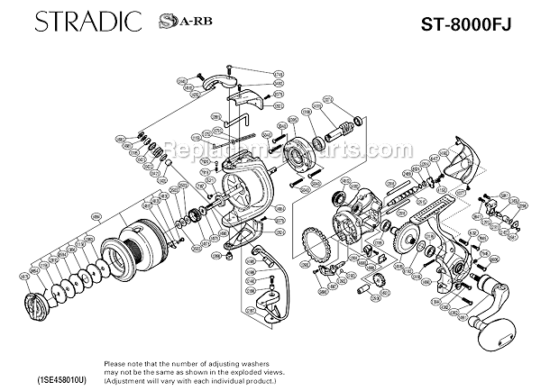 Shimano ST-8000FJ Stradic Spinning Reel Page A Diagram