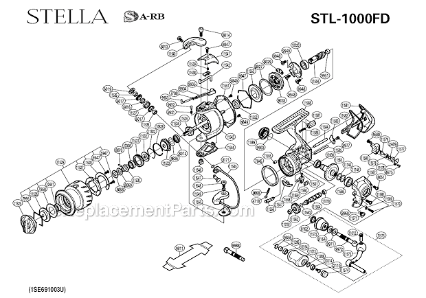 Shimano STL-1000FD Stella Spinning Reel Page A Diagram