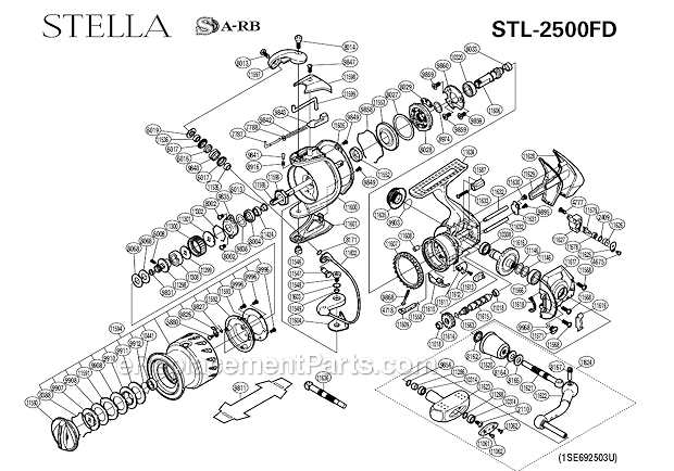 Shimano STL-2500FD Stella Spinning Reel Page A Diagram