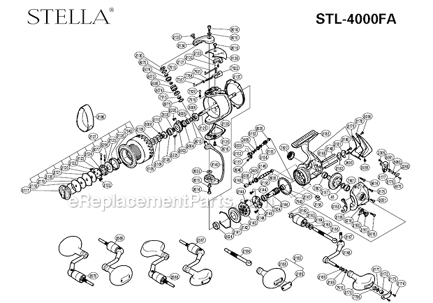 Shimano STL-4000FA Stella Spinning Reel Page A Diagram