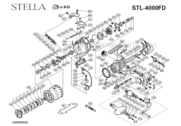 Shimano STL-4000FD Stella Spinning Reel Page A Diagram