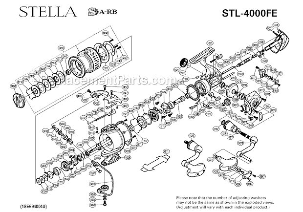 Shimano STL-4000FE Stella Spinning Reel Page A Diagram