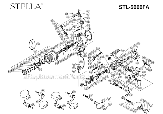 Shimano STL-5000FA Stella Spinning Reel Page A Diagram
