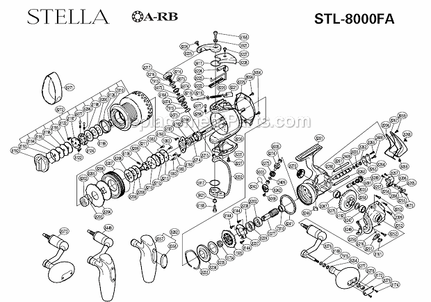 Shimano STL-8000FA Stella Spinning Reel Page A Diagram