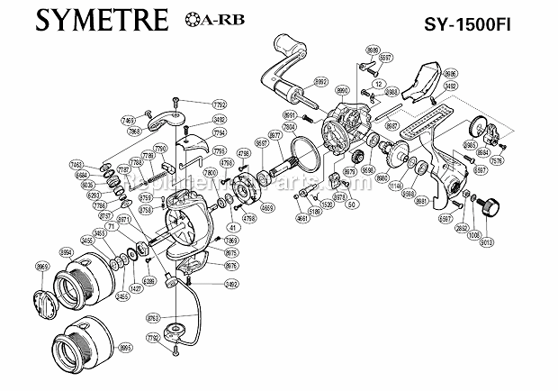 Shimano SY-1500FI Symetre Spinning Reel Page A Diagram