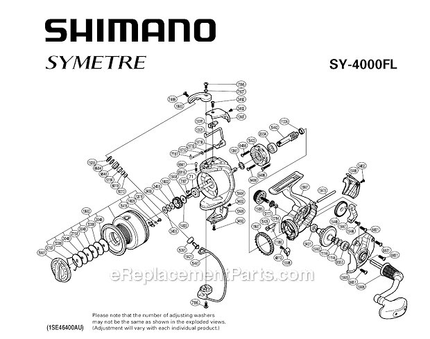 Shimano SY4000FL Spinning Reel Symetre Fl Page A Diagram
