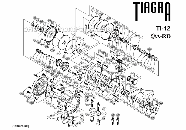Shimano TI-12 Tiagra Lever Drag Reel Page A Diagram