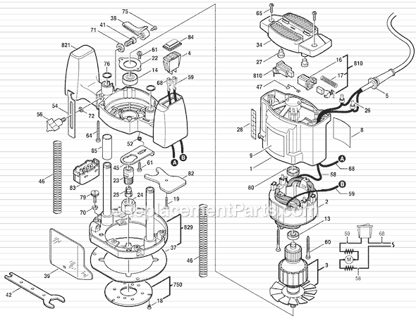 Skil 1835 Type 1 (F012183500) Router Page A Diagram