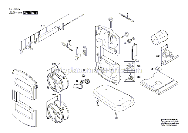 Skil 3386 (F012338600) 9 in. Band Saw Page A Diagram