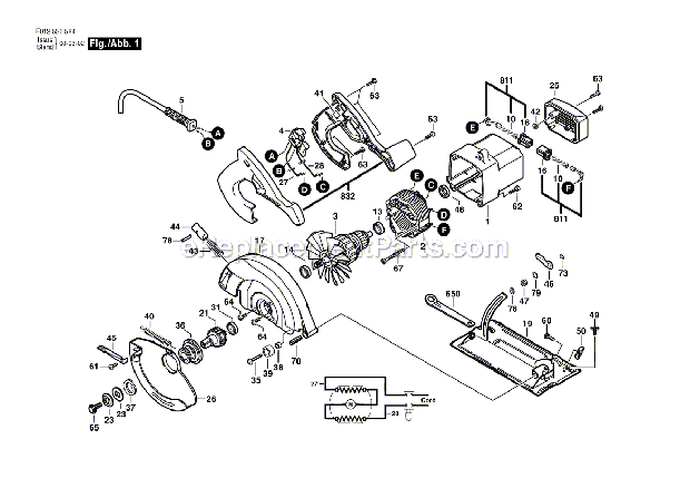Skil 5365-84 (F012536584) 120V Circular Saw Page A Diagram